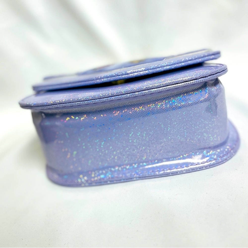 Hello Kitty Purple Glitter Kids Bag, NIB, crossbody strap, cream bead handle, - Picture 7 of 11